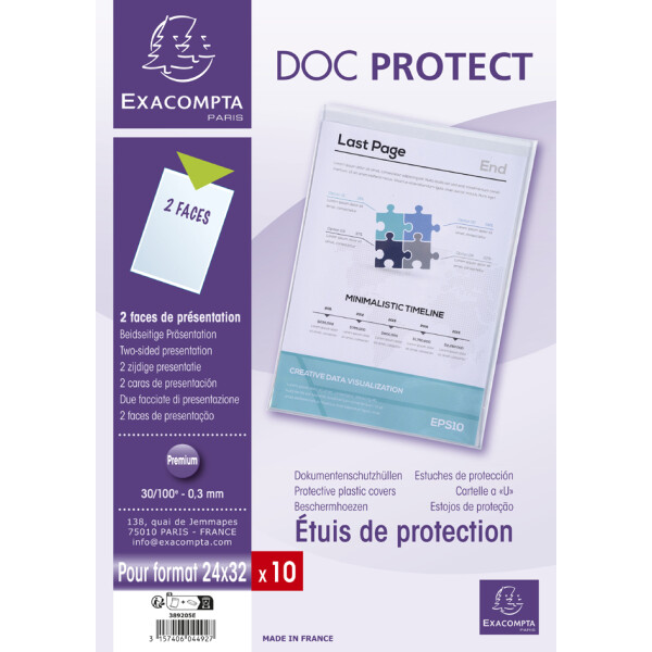 EXACOMPTA Schutzh&uuml;lle Doc Protect, 240 x 320 mm, PVC