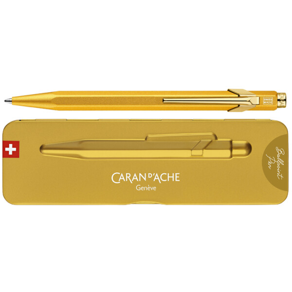 CARAN DACHE Druckkugelschreiber 849 Goldbar, gold