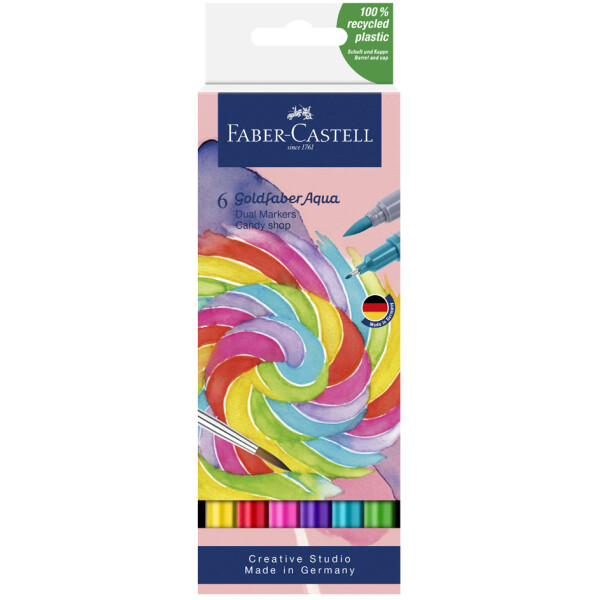 FABER-CASTELL Aquarellmarker GOLDFABER, 6er Etui Candy Shop