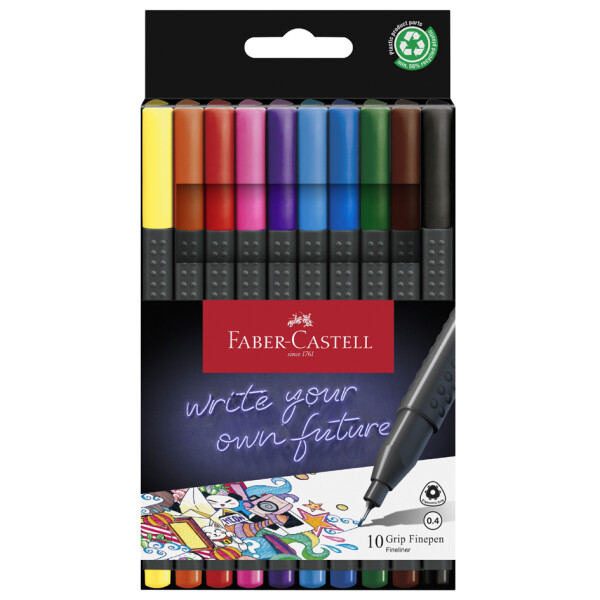 FABER-CASTELL Fineliner GRIP FINEPEN, 10er Kartonetui