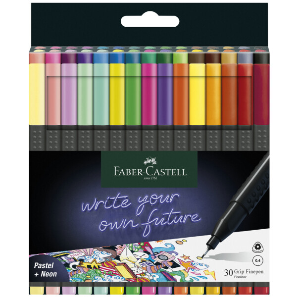 FABER-CASTELL Fineliner GRIP FINEPEN, 10er Kartonetui