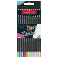 FABER-CASTELL Dreikant-Buntstifte Black Edition, 12er Etui