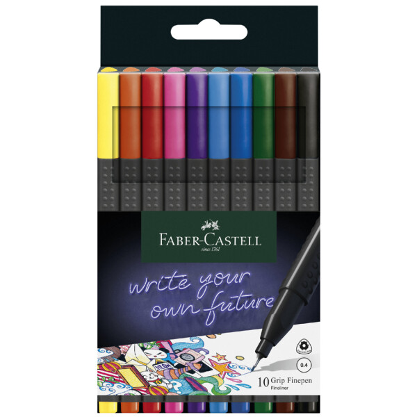 FABER-CASTELL Fineliner GRIP FINEPEN, 20er Kartonetui