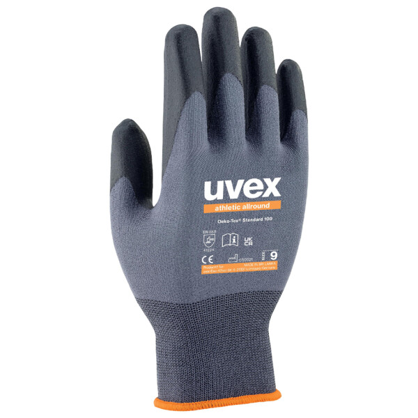uvex Arbeitshandschuh athletic allround, Größe 9