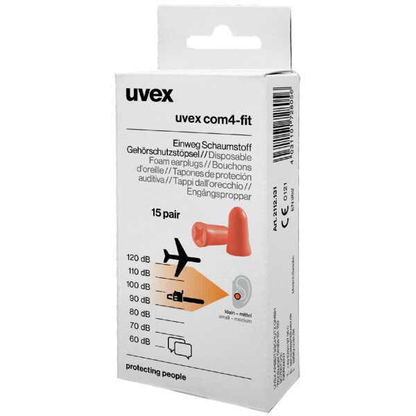 uvex Einweg-Gehörschutzstöpsel com4-fit, orange, Größe S