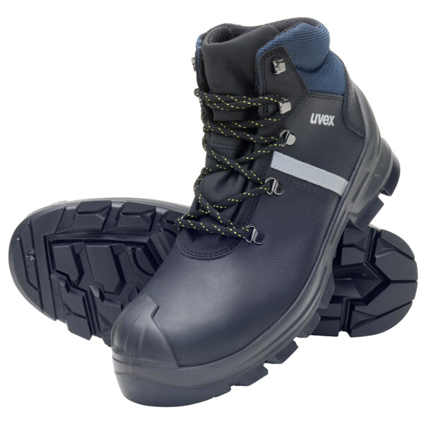uvex 2 construction Schnürstiefel S3, schwarz blau, Gr. 42