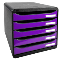 EXACOMPTA Schubladenbox BIG-BOX PLUS, 5 Schübe, violett