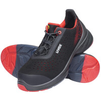 uvex 1 G2 Sicherheits-Halbschuh S1P, schwarz rot, Gr. 52