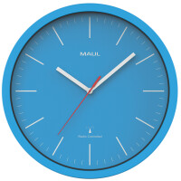 MAUL Wanduhr Funkuhr MAULjump, Durchmesser: 305 mm, blau