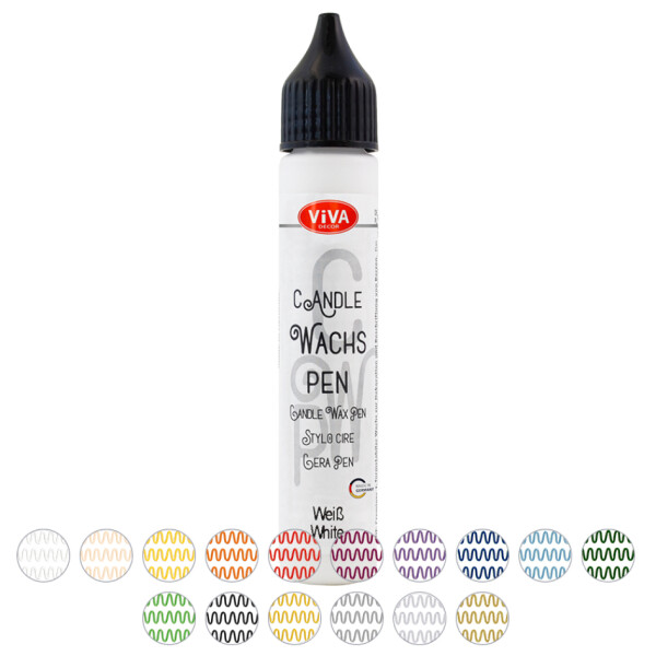 ViVA DECOR Candle Wachs Pen, 28 ml, wei&szlig;