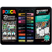 POSCA Pigmentmarker "DOODLE ART", 20er Metallbox