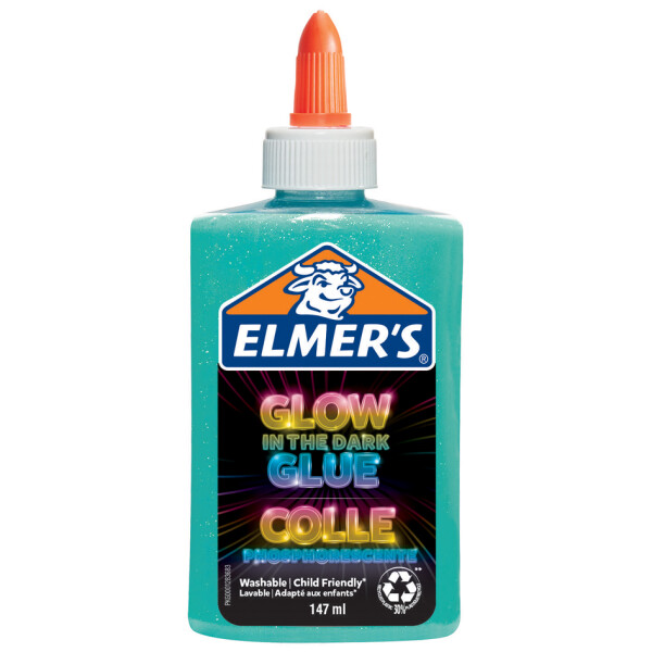 ELMERS Glow in the Dark Bastelkleber, rosa, 147 ml