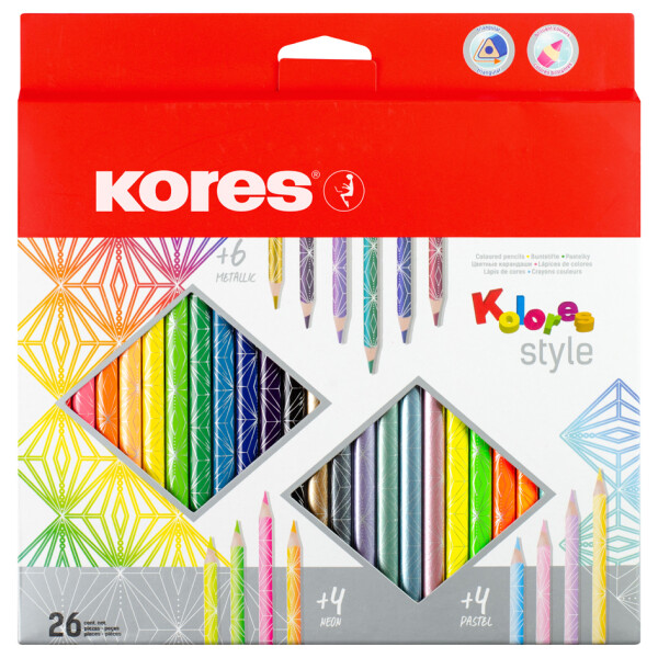 Kores Dreikant-Buntstifte "Kolores Style", 15er Kartonetui