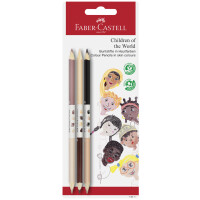 FABER-CASTELL Buntstifte Children of the World, 3er Blister