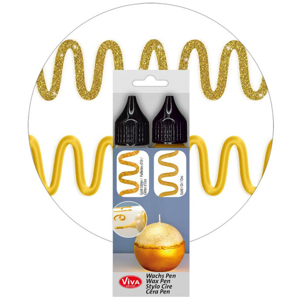 ViVA DECOR Candle Wachs Pen, 28 ml, 2er Set gold