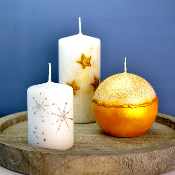 ViVA DECOR Candle Wachs Pen, 28 ml, 2er Set silber