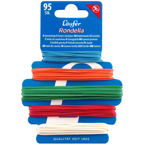 Läufer Gummiringkarte RONDELLA, Farben Größen sortiert