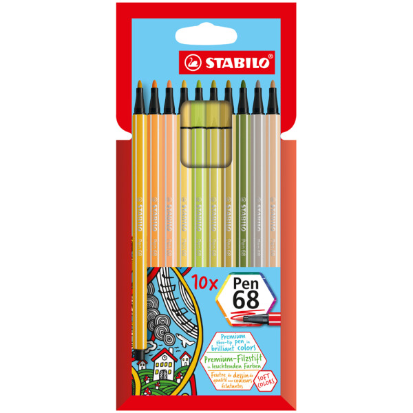 STABILO Fasermaler Pen 68, 18er Kartonetui