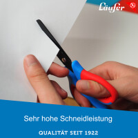 Läufer Ergonomische Bastelschere, Länge: 130 mm, blau rot