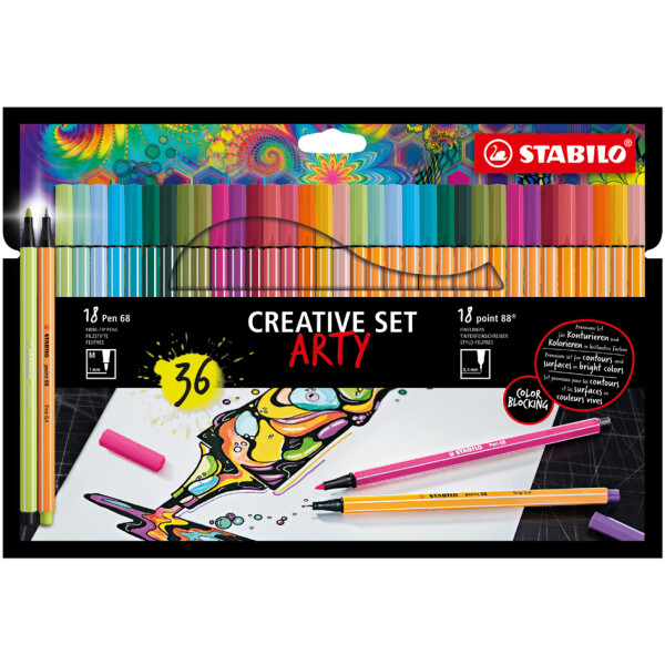 STABILO point 88 Pen 68 Kreativ-Set ARTY, 24er Kartonetui