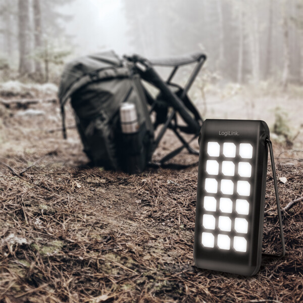 LogiLink Solar-Powerbank, 10.000 mAh, 18 Watt,schwarz orange