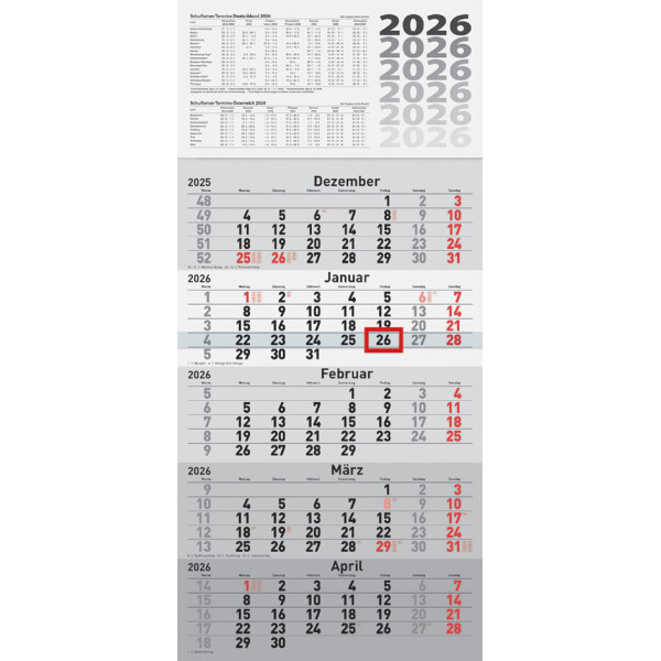 rido id&eacute; Wandkalender "5-Monatskalender", 2027