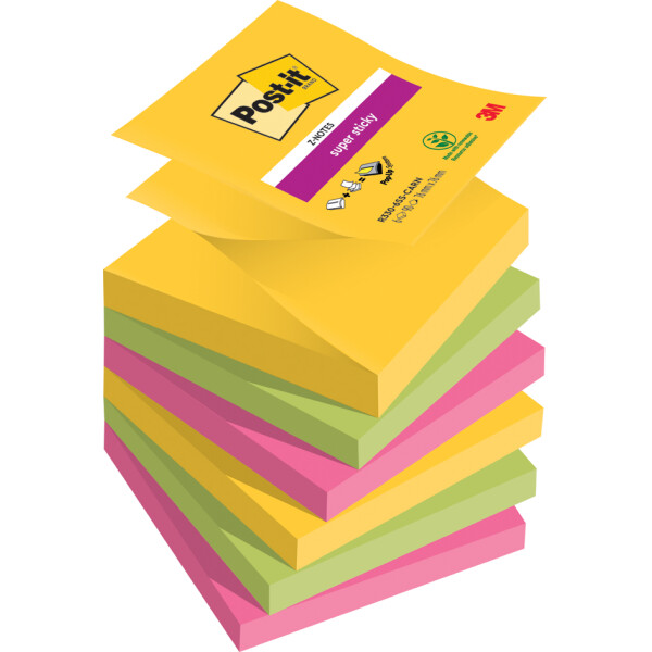 Post-it Haftnotizen super sticky z-notes, 76 x 76 mm, Boost