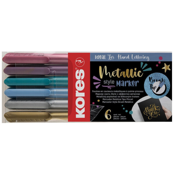 Kores Fasermaler Brush Tip Marker Metallic Style