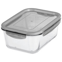 GastroMax Glas-Frischhaltedose, 0,75 Liter, grau