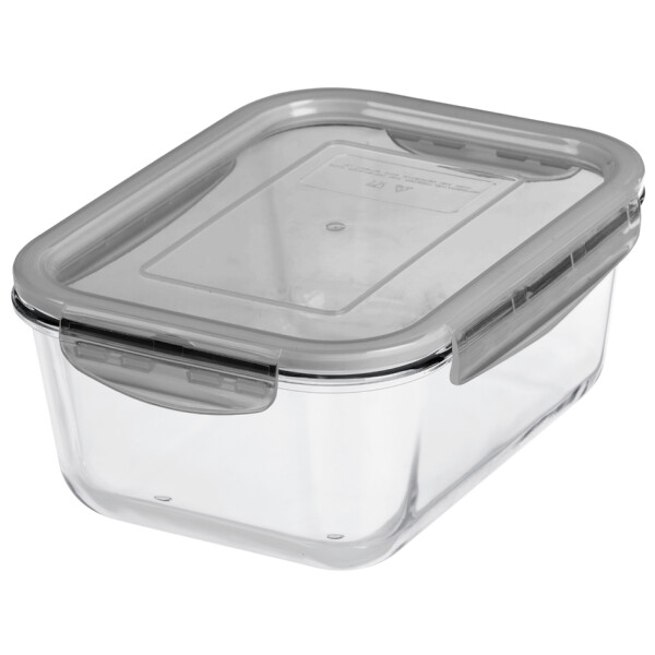GastroMax Glas-Frischhaltedose, 2,7 Liter, grau