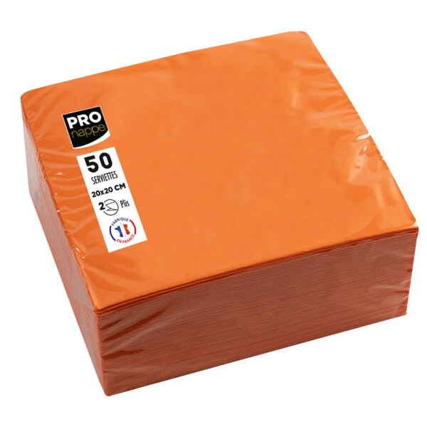 PROnappe Cocktail-Servietten, 200 x 200 mm, orange