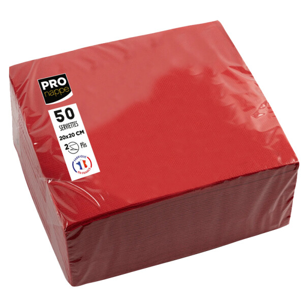 PROnappe Cocktail-Servietten, 200 x 200 mm, rot