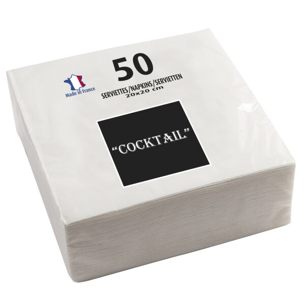 PROnappe Cocktail-Servietten, 200 x 200 mm, elfenbein