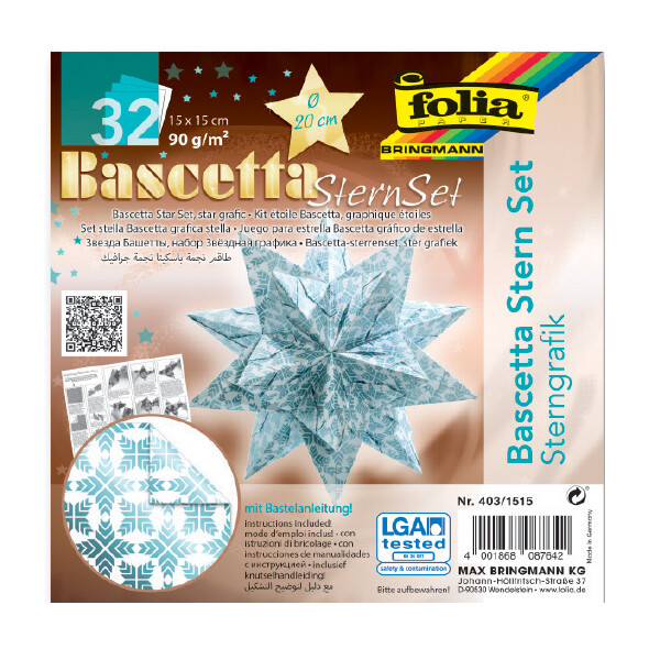 folia Faltblätter Bascetta-Stern, lila bedruckt
