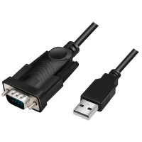 LogiLink USB 2.0 - RS232 Adapterkabel, schwarz, 1,5 m
