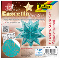 folia Faltblätter Bascetta-Stern, weiß bedruckt