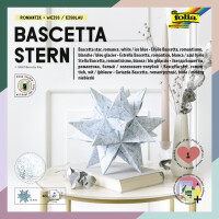 folia Faltblätter Bascetta-Stern, weiß bedruckt