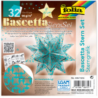 folia Faltblätter Bascetta-Stern, weiß bedruckt