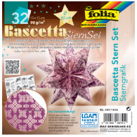 folia Faltblätter Bascetta-Stern, weiß bedruckt