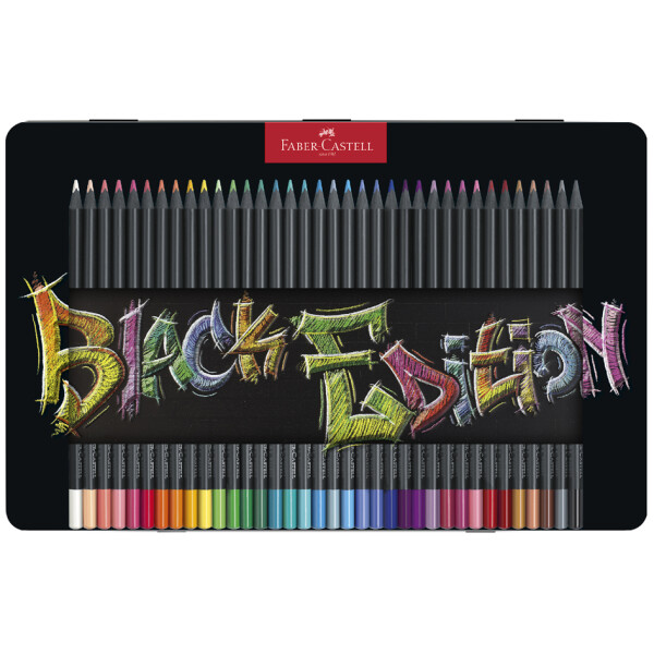 FABER-CASTELL Dreikant-Buntstifte Black Edition, 12er Etui