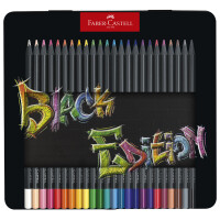 FABER-CASTELL Dreikant-Buntstifte Black Edition, 12er Etui