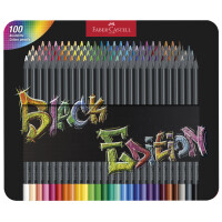 FABER-CASTELL Dreikant-Buntstifte Black Edition, 24er Etui