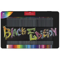 FABER-CASTELL Dreikant-Buntstifte Black Edition, 24er Etui