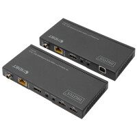 DIGITUS 4K HDBaseT HDMI KVM Extender Set, 70 m, schwarz