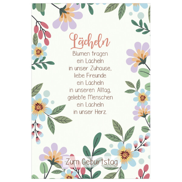 SUSY CARD Geburtstagskarte Lyrics "Lächeln"