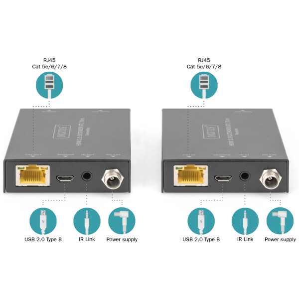 DIGITUS HDMI Extender Set, 4K 60Hz, 70 m, schwarz