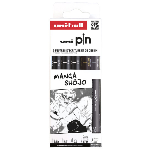 uni-ball Fineliner PIN "Manga Shojo" PF, 5er Set