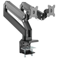 DIGITUS Universal Dual-Monitorarm, Klemmbefestigung, schwarz