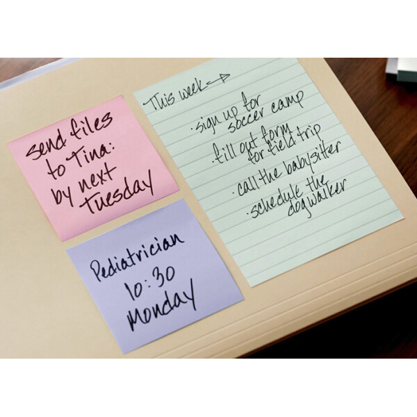 Post-it Haftnotizen Recycling Notes, 76 mm x 76 mm, farbig