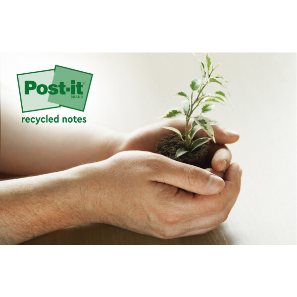 Post-it Haftnotizen Recycling Notes, 51 mm x 38 mm, farbig